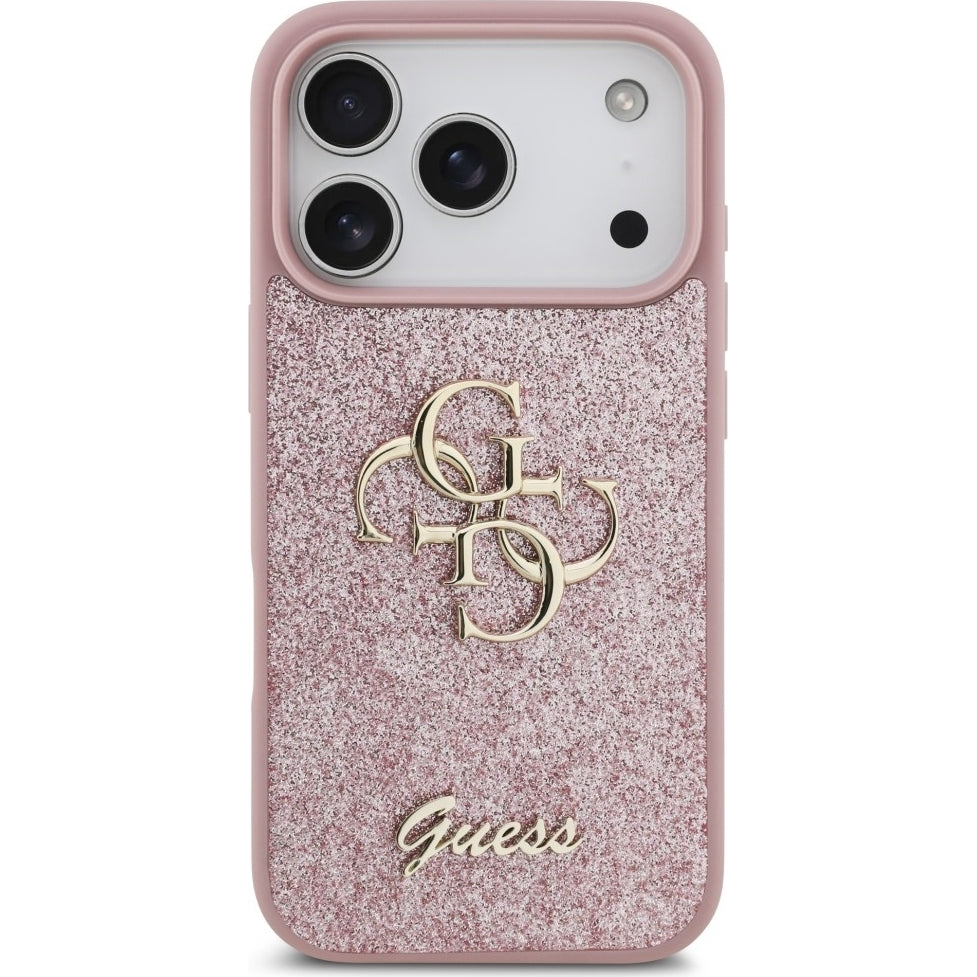 Handyhülle Guess Hardcase Fixed Glitter für iPhone 18 Pro / 17 Pro, Rosa