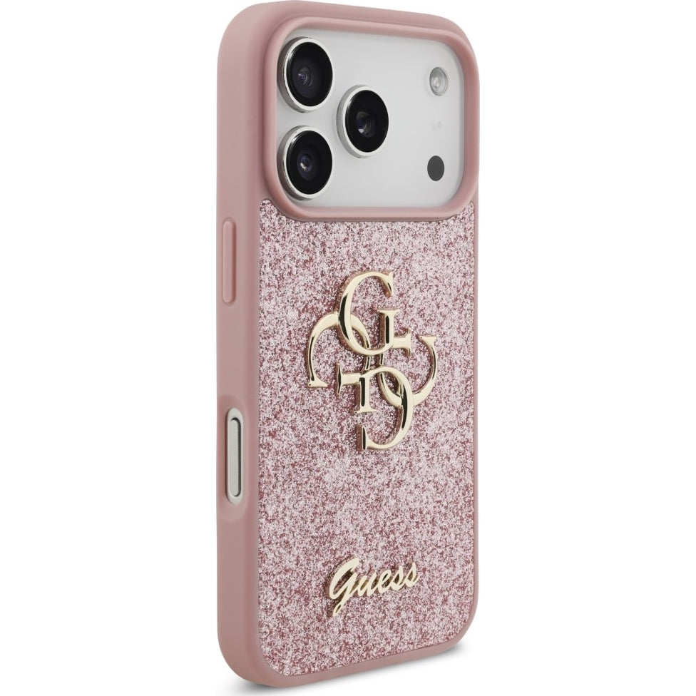 Handyhülle Guess Hardcase Fixed Glitter für iPhone 18 Pro / 17 Pro, Rosa