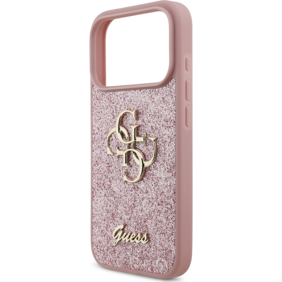 Handyhülle Guess Hardcase Fixed Glitter für iPhone 18 Pro / 17 Pro, Rosa