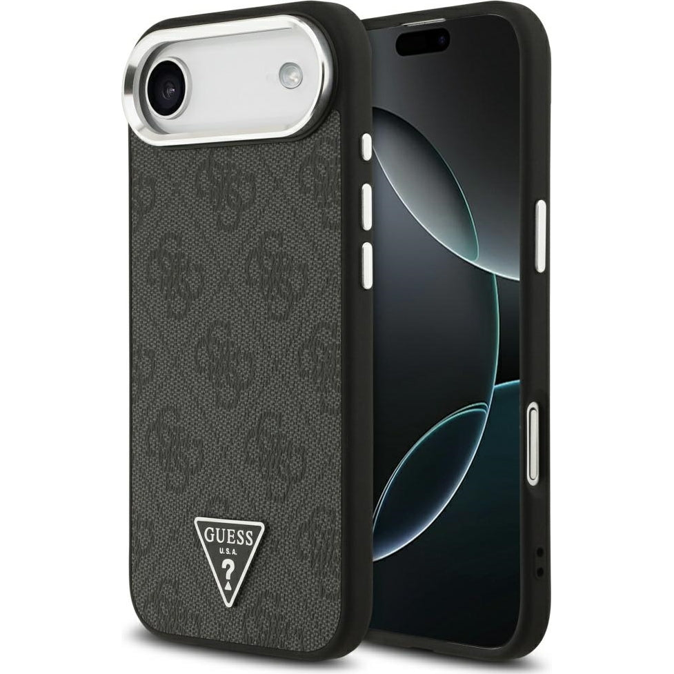 Handyhülle für iPhone Air, Guess HardCase Leather 4G Triangle Strass, Schwarz