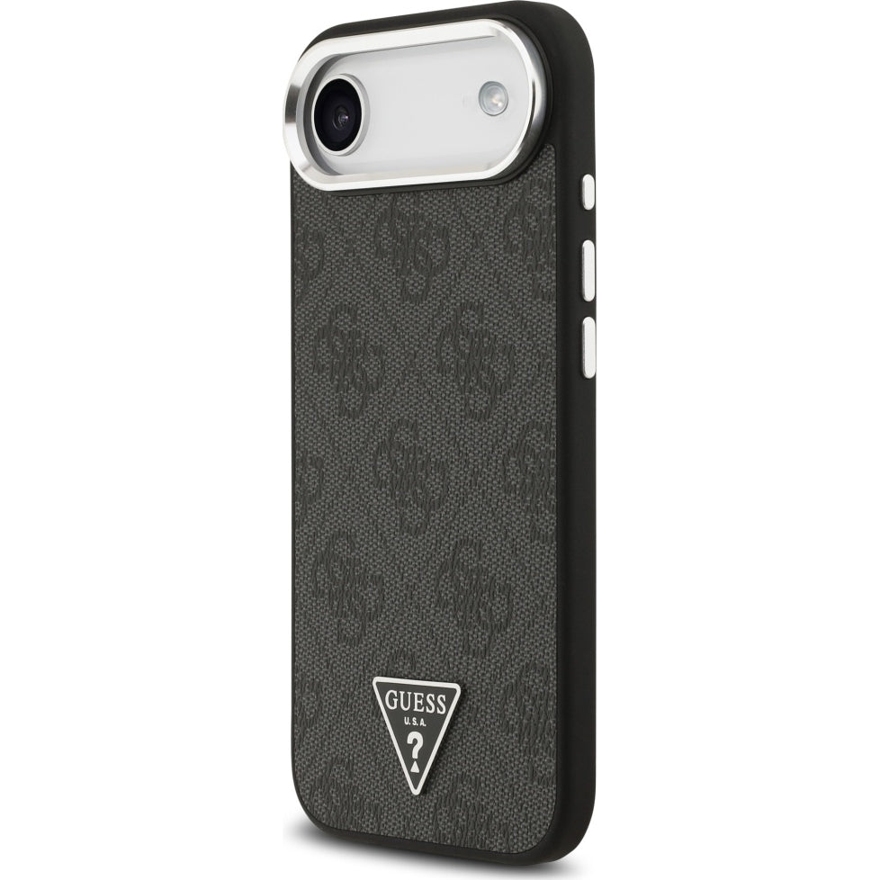 Handyhülle für iPhone Air, Guess HardCase Leather 4G Triangle Strass, Schwarz