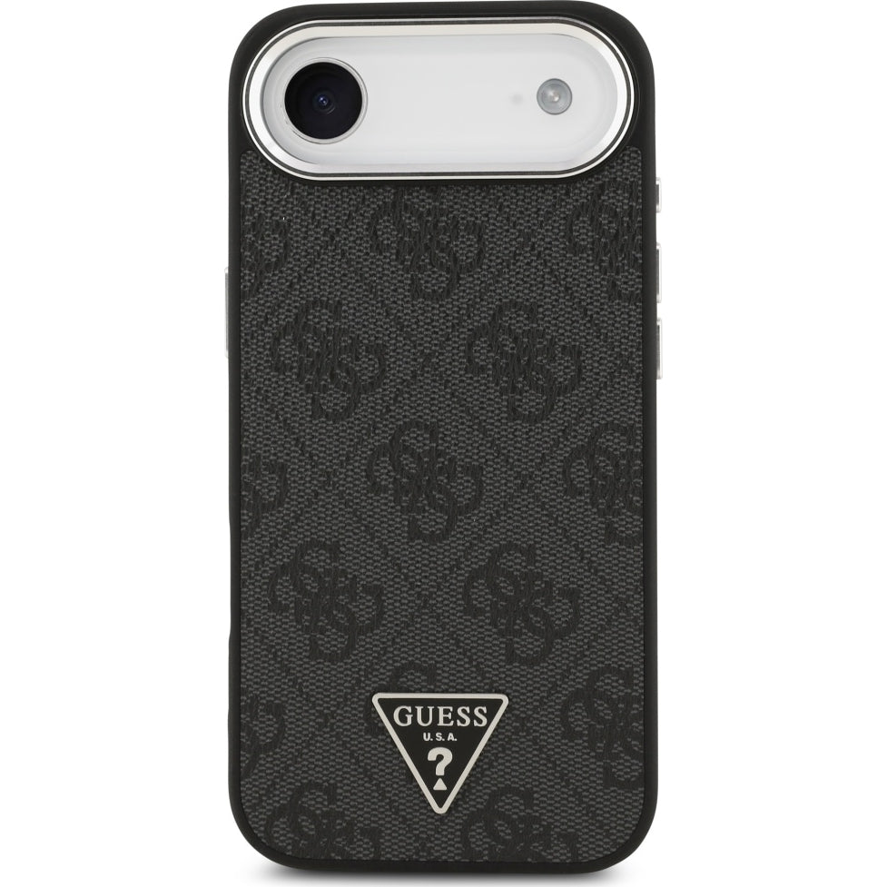 Handyhülle für iPhone Air, Guess HardCase Leather 4G Triangle Strass, Schwarz