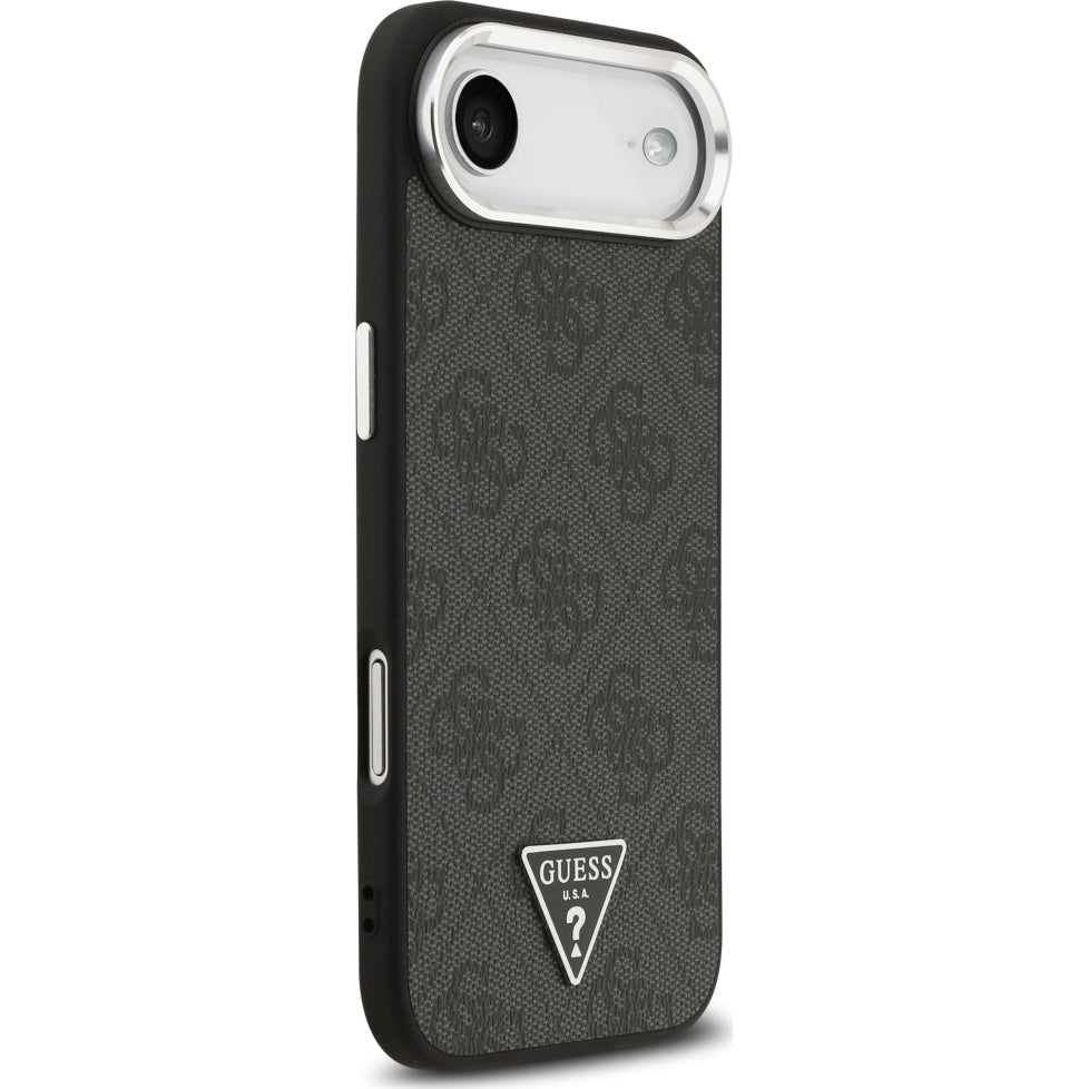 Handyhülle für iPhone Air, Guess HardCase Leather 4G Triangle Strass, Schwarz