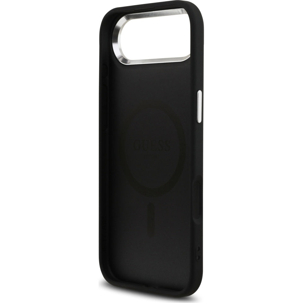 Handyhülle für iPhone Air, Guess HardCase Leather 4G Triangle Strass, Schwarz