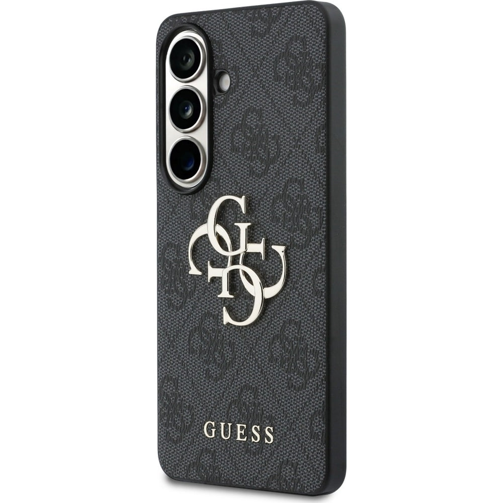 Handyhülle für Galaxy S26, Guess Hardcase Leather, Schwarz mit Big Logo Guess