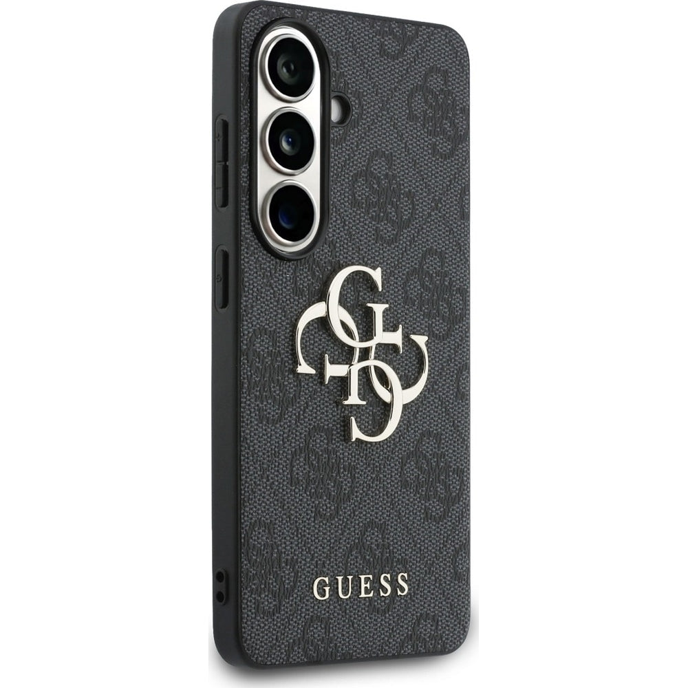 Handyhülle für Galaxy S26, Guess Hardcase Leather, Schwarz mit Big Logo Guess