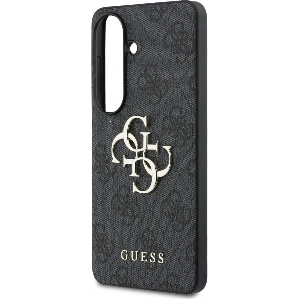 Handyhülle für Galaxy S26, Guess Hardcase Leather, Schwarz mit Big Logo Guess