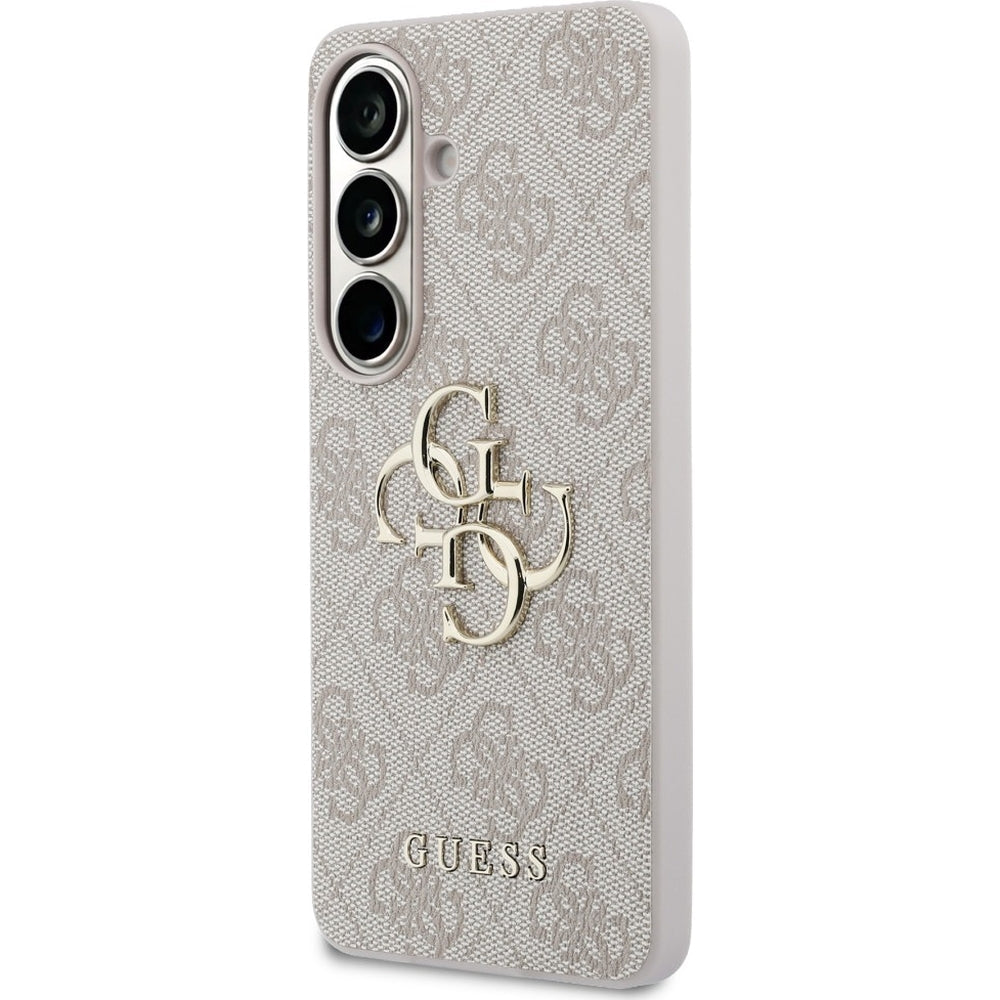 Handyhülle für Galaxy S26, Guess Hardcase Leather, Rosa mit Big Logo Guess