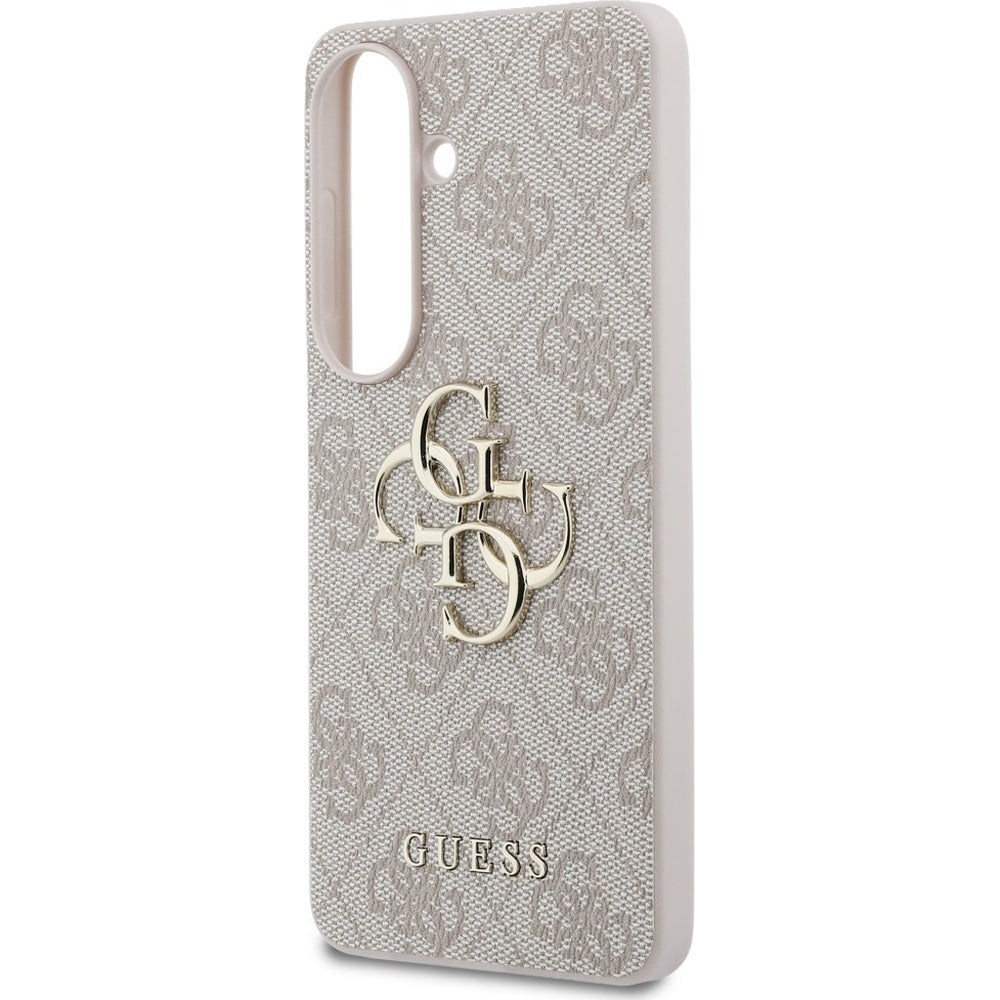 Handyhülle für Galaxy S26, Guess Hardcase Leather, Rosa mit Big Logo Guess