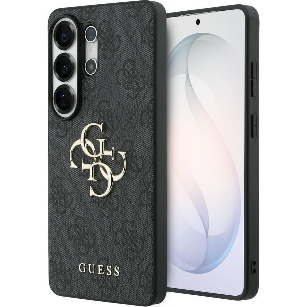 Handyhülle für Galaxy S26 Ultra, Guess Hardcase Leather, Schwarz mit Big Logo Guess