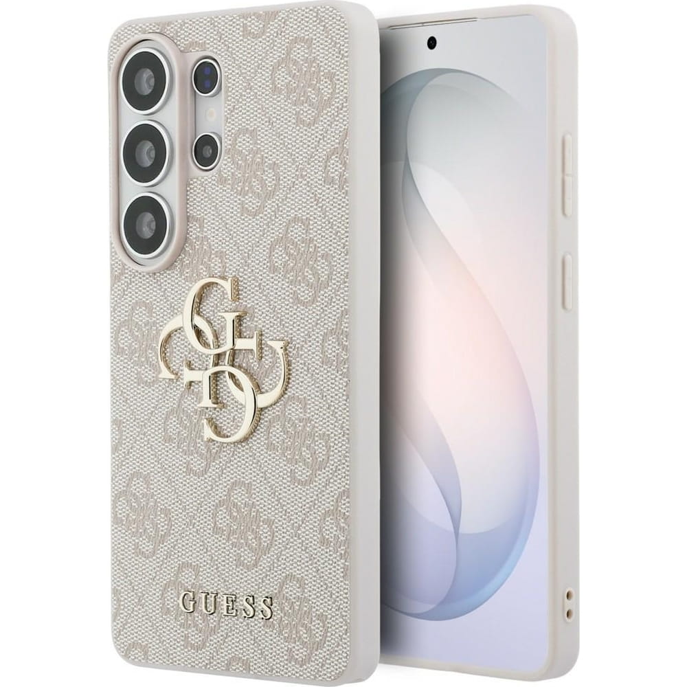 Handyhülle für Galaxy S26 Ultra, Guess Hardcase Leather, Rosa mit Big Logo Guess