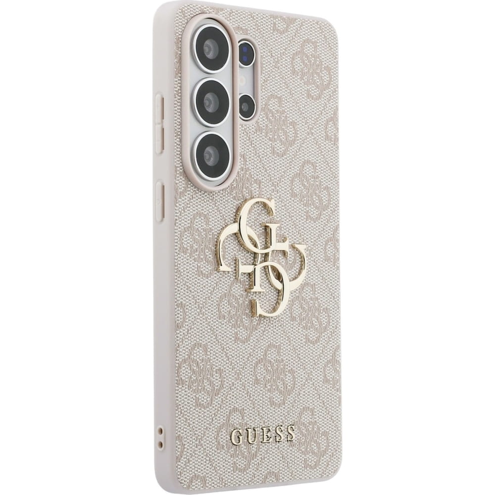 Handyhülle für Galaxy S26 Ultra, Guess Hardcase Leather, Rosa mit Big Logo Guess