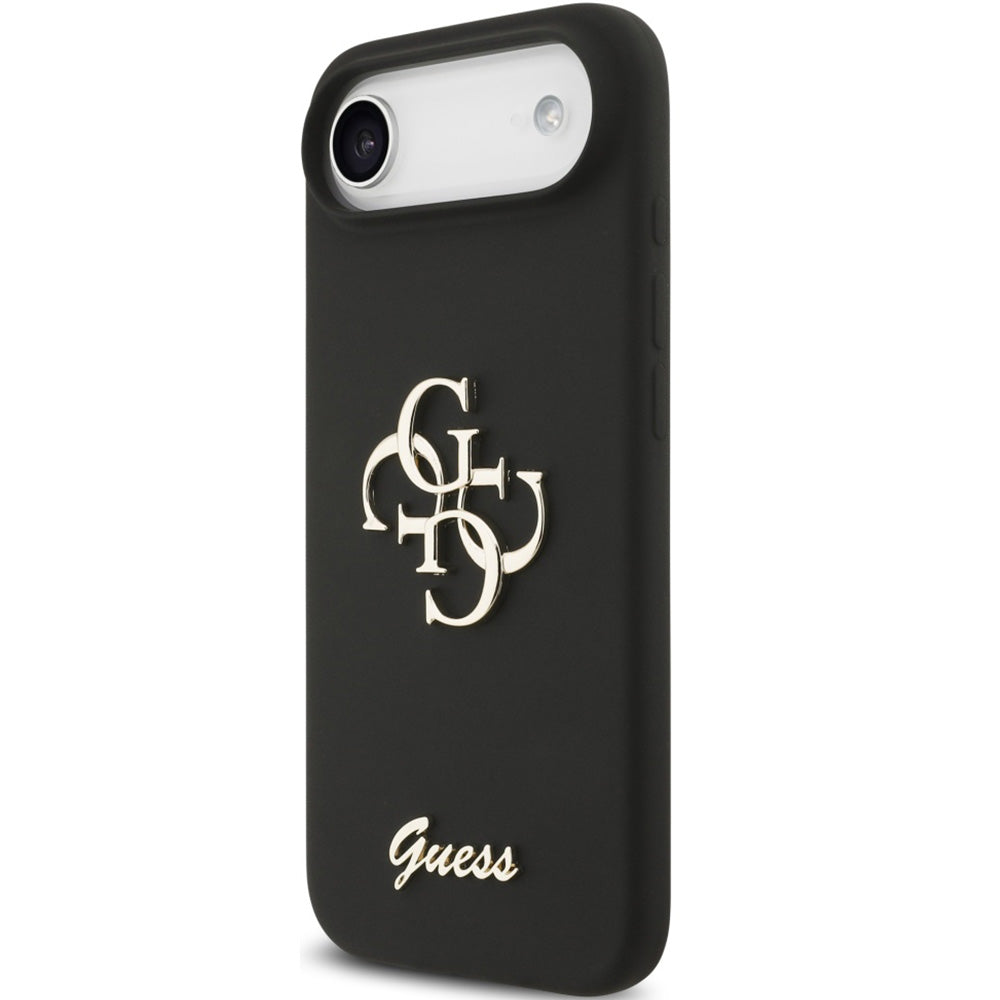 Handyhülle für iPhone Air, Guess Hardcase Silicone Big 4G Script, Schwarz
