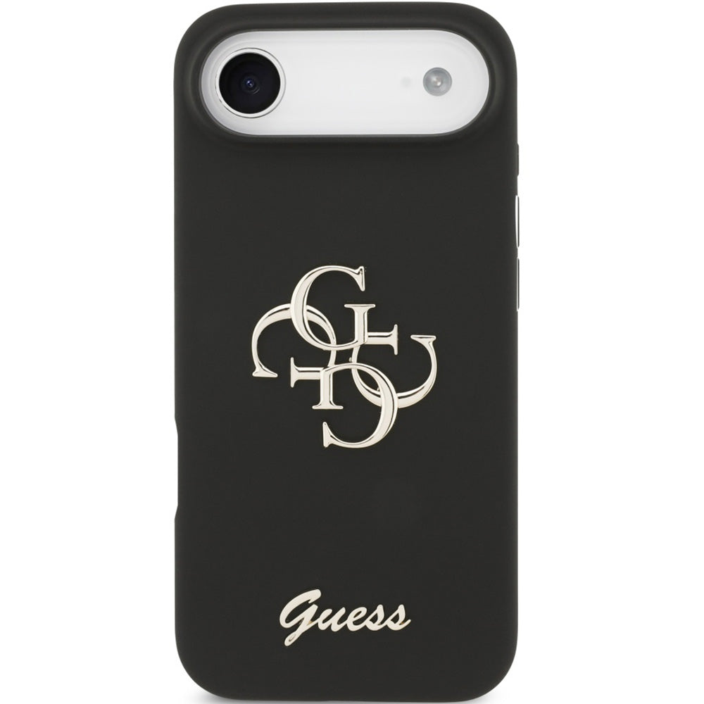 Handyhülle für iPhone Air, Guess Hardcase Silicone Big 4G Script, Schwarz