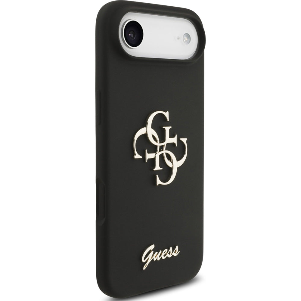 Handyhülle für iPhone Air, Guess Hardcase Silicone Big 4G Script, Schwarz