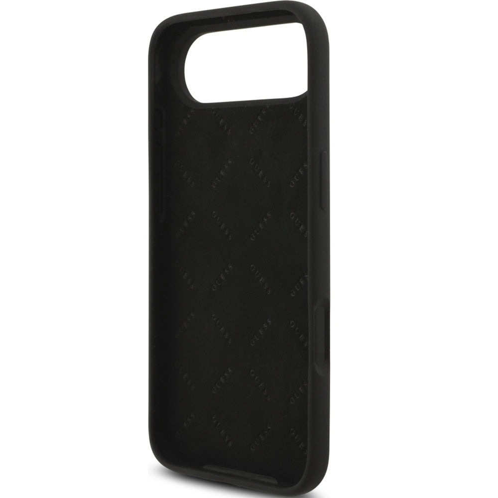 Handyhülle für iPhone Air, Guess Hardcase Silicone Big 4G Script, Schwarz