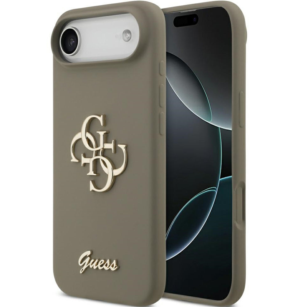 Handyhülle für iPhone Air, Guess Hardcase Silicone Big 4G Script, Braun