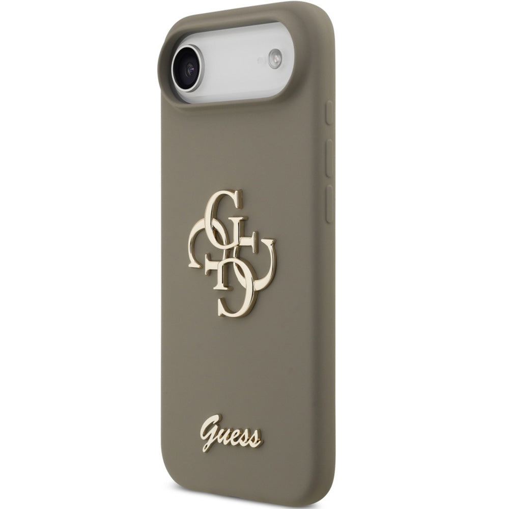 Handyhülle für iPhone Air, Guess Hardcase Silicone Big 4G Script, Braun