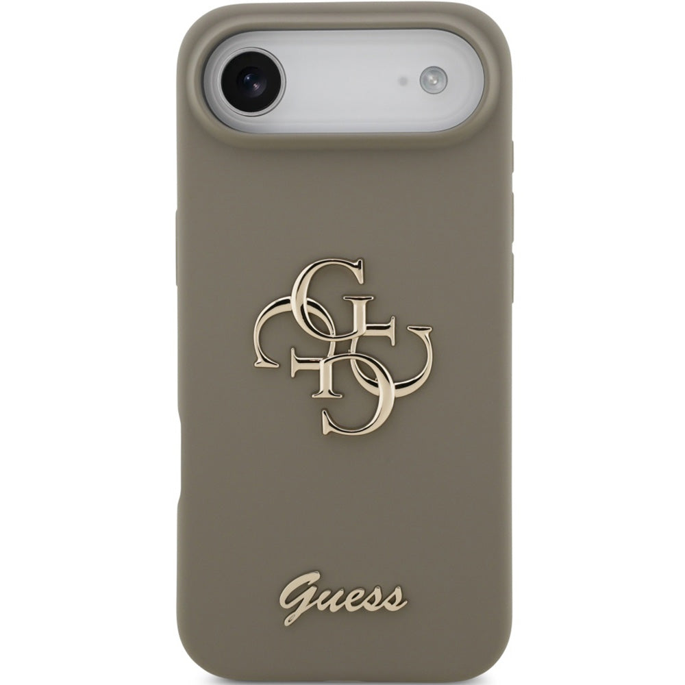 Handyhülle für iPhone Air, Guess Hardcase Silicone Big 4G Script, Braun
