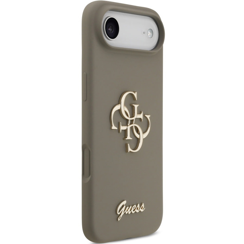 Handyhülle für iPhone Air, Guess Hardcase Silicone Big 4G Script, Braun