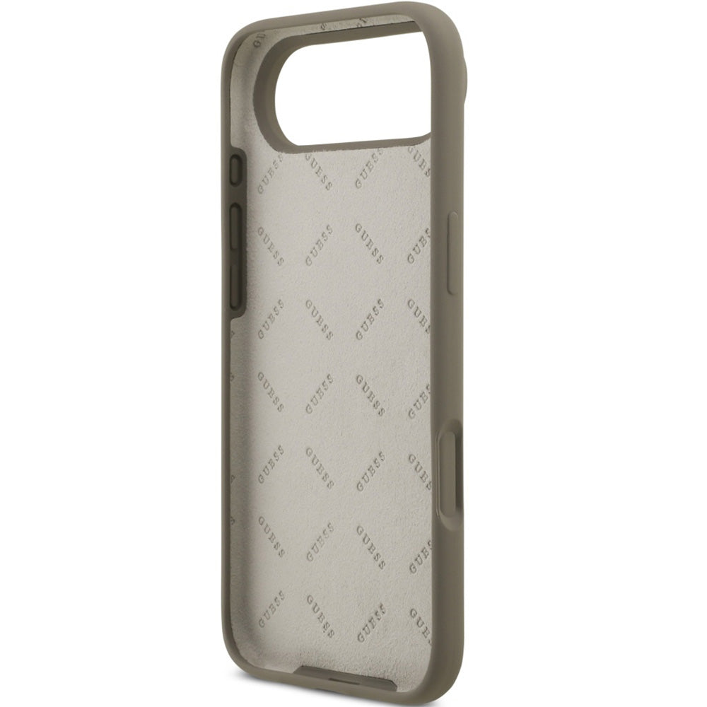 Handyhülle für iPhone Air, Guess Hardcase Silicone Big 4G Script, Braun