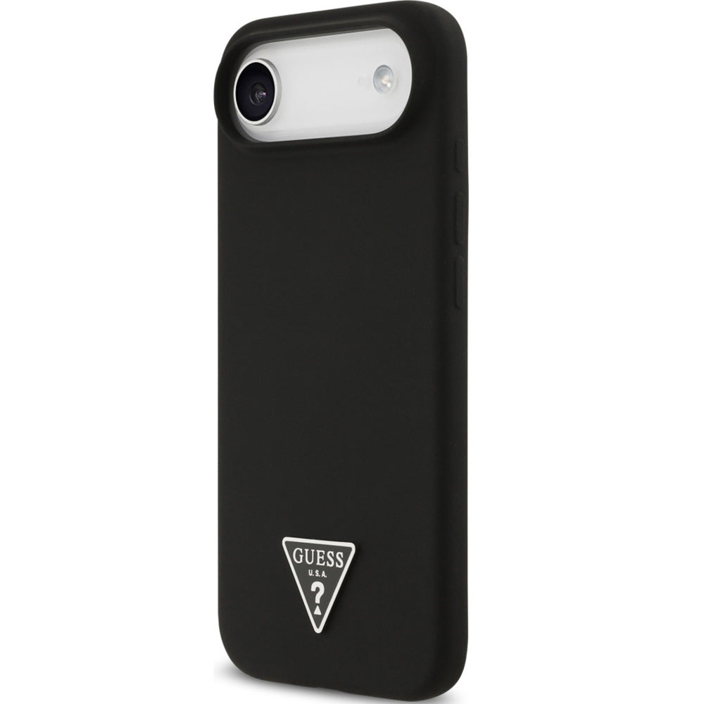 Handyhülle für iPhone Air, Guess Hardcase Silicone Triangle Logo mit MagSafe, Schwarz