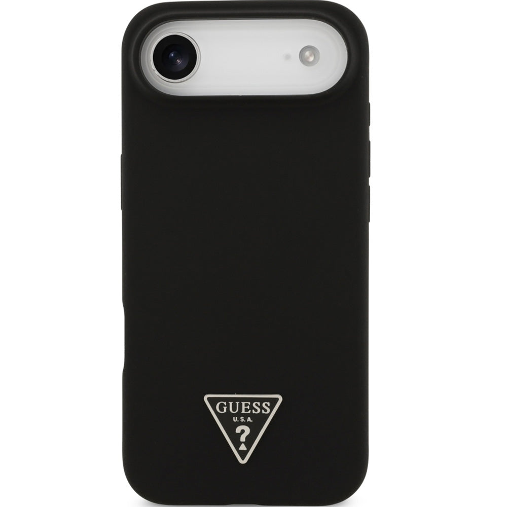 Handyhülle für iPhone Air, Guess Hardcase Silicone Triangle Logo mit MagSafe, Schwarz