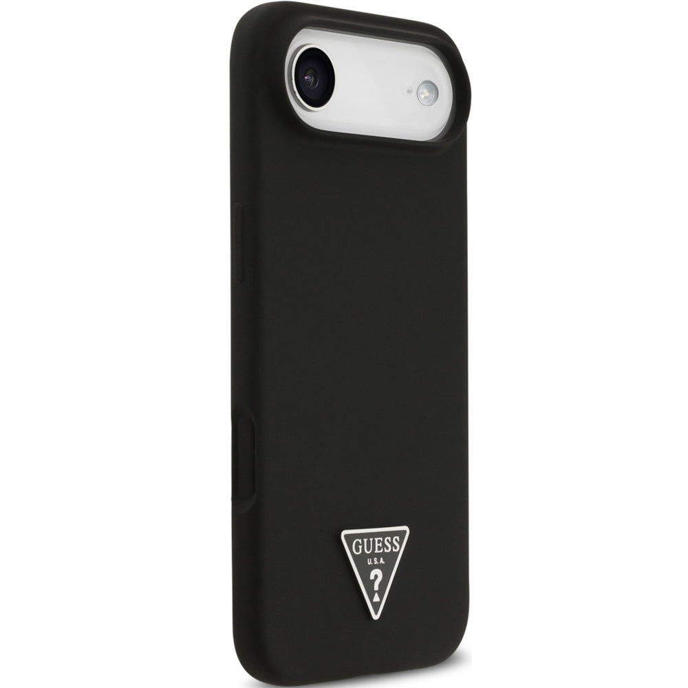 Handyhülle für iPhone Air, Guess Hardcase Silicone Triangle Logo mit MagSafe, Schwarz
