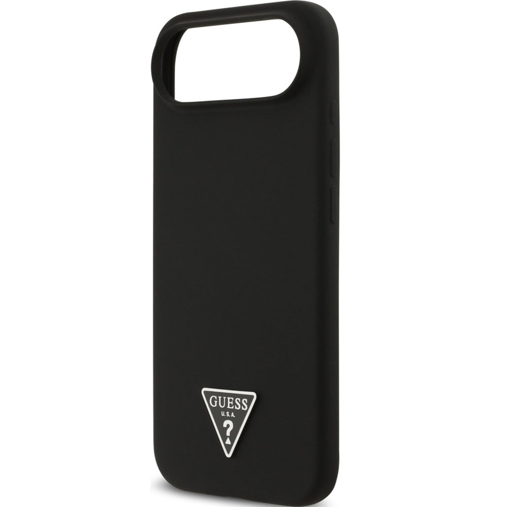 Handyhülle für iPhone Air, Guess Hardcase Silicone Triangle Logo mit MagSafe, Schwarz