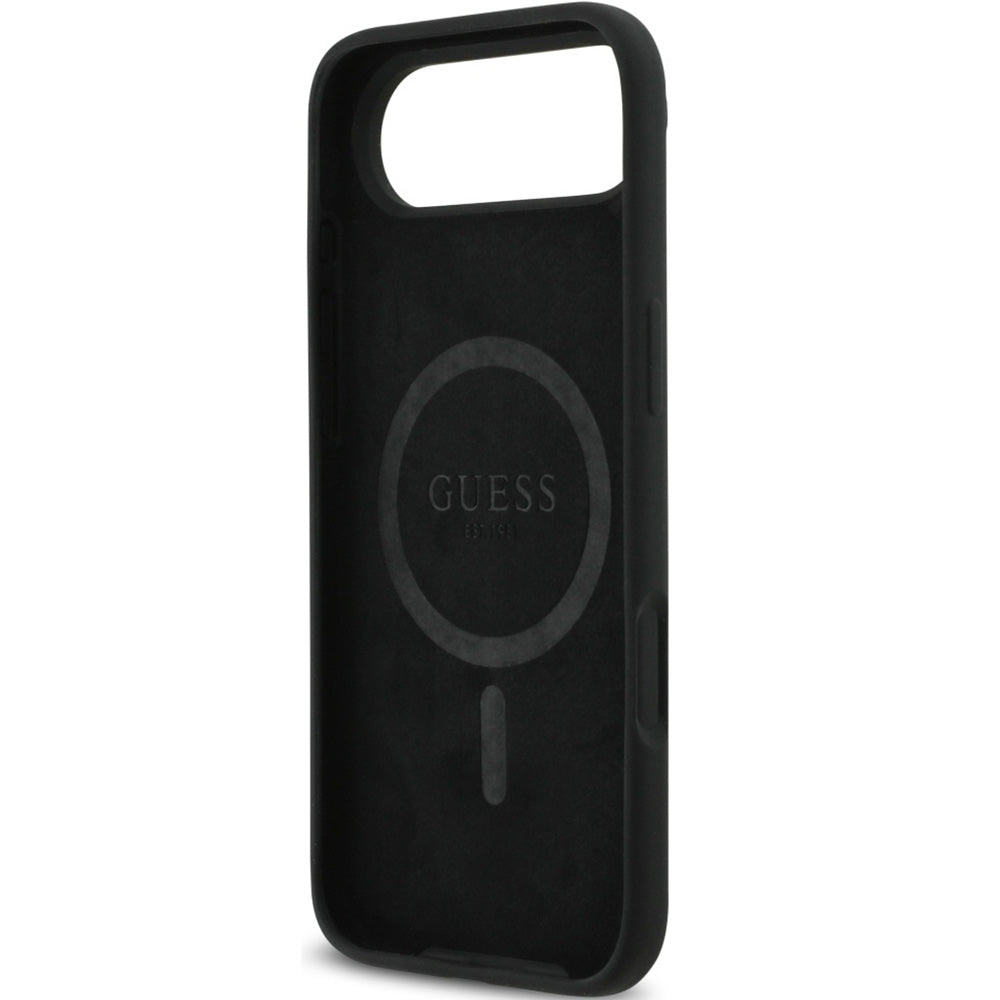 Handyhülle für iPhone Air, Guess Hardcase Silicone Triangle Logo mit MagSafe, Schwarz