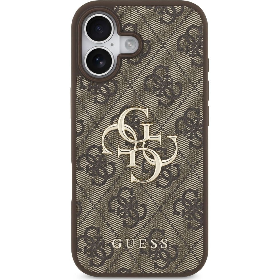 Handyhülle für iPhone 17, Guess Hardcase 4G Big Metal Logo, Braun