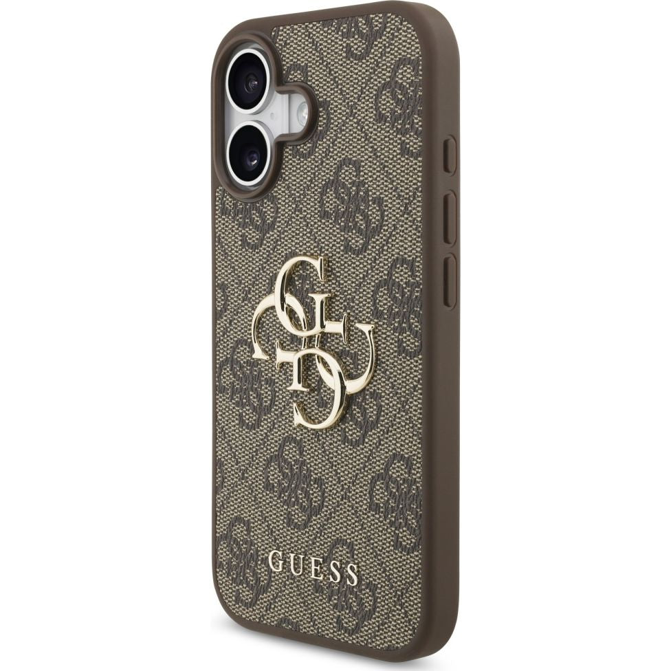 Handyhülle für iPhone 17, Guess Hardcase 4G Big Metal Logo, Braun