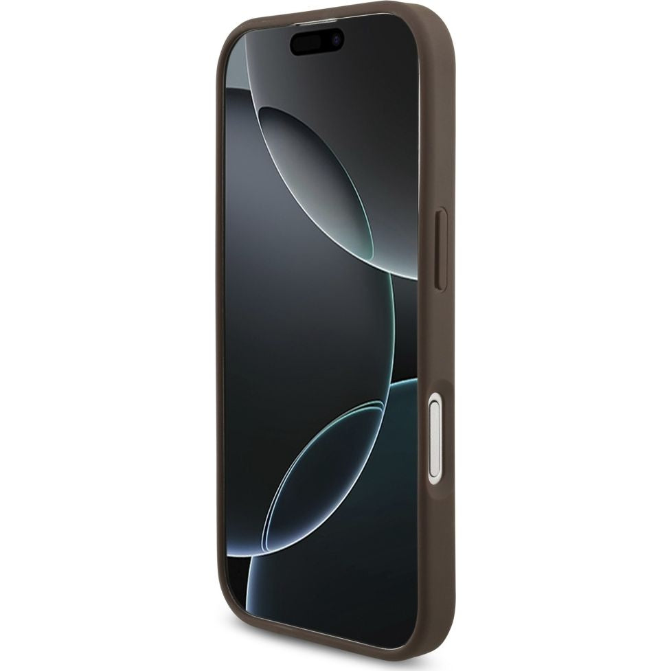 Handyhülle für iPhone 17, Guess Hardcase 4G Big Metal Logo, Braun