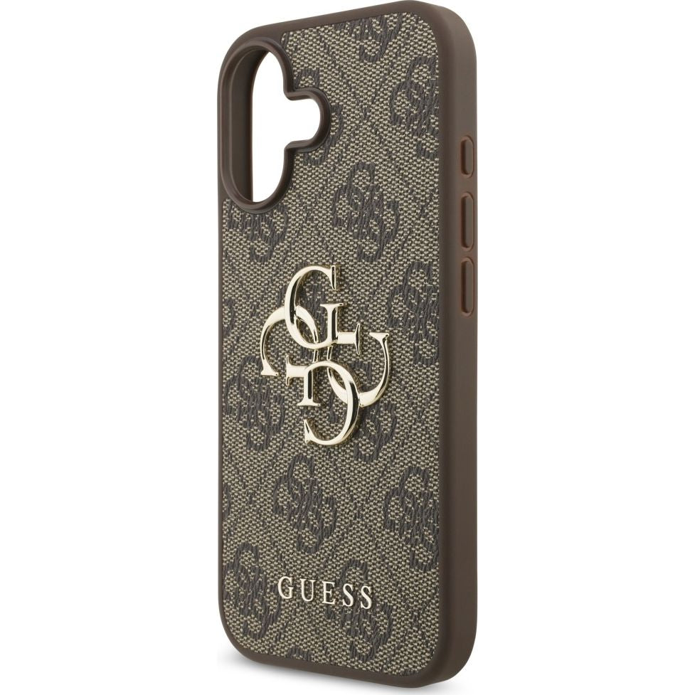 Handyhülle für iPhone 17, Guess Hardcase 4G Big Metal Logo, Braun