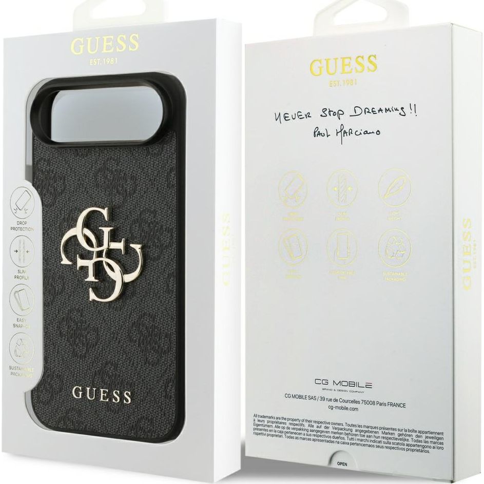 Handyhülle für iPhone Air, Guess Hardcase 4G Big Metal Logo, Schwarz