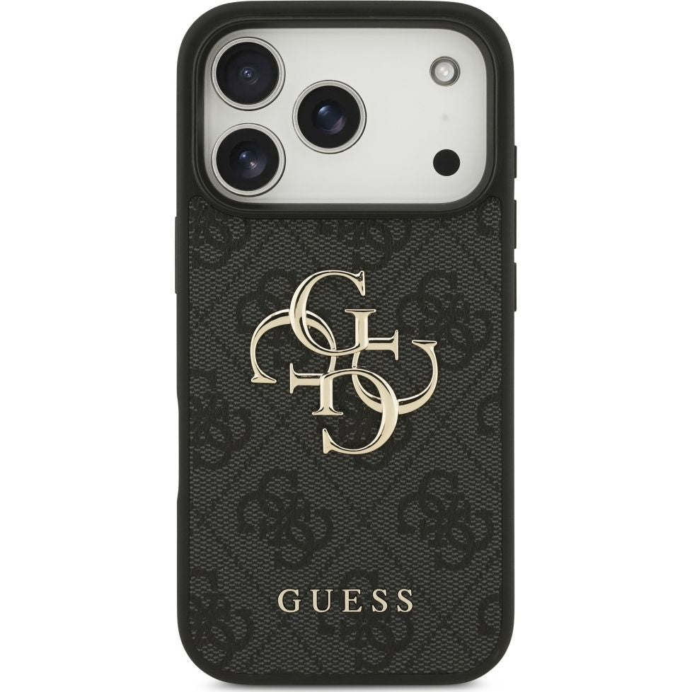 Handyhülle für iPhone 17 Pro, Guess Hardcase 4G Big Metal Logo, Schwarz