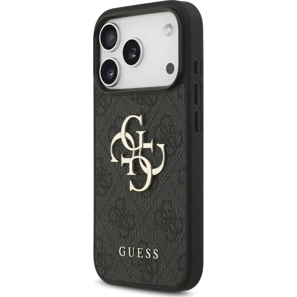 Handyhülle für iPhone 17 Pro, Guess Hardcase 4G Big Metal Logo, Schwarz