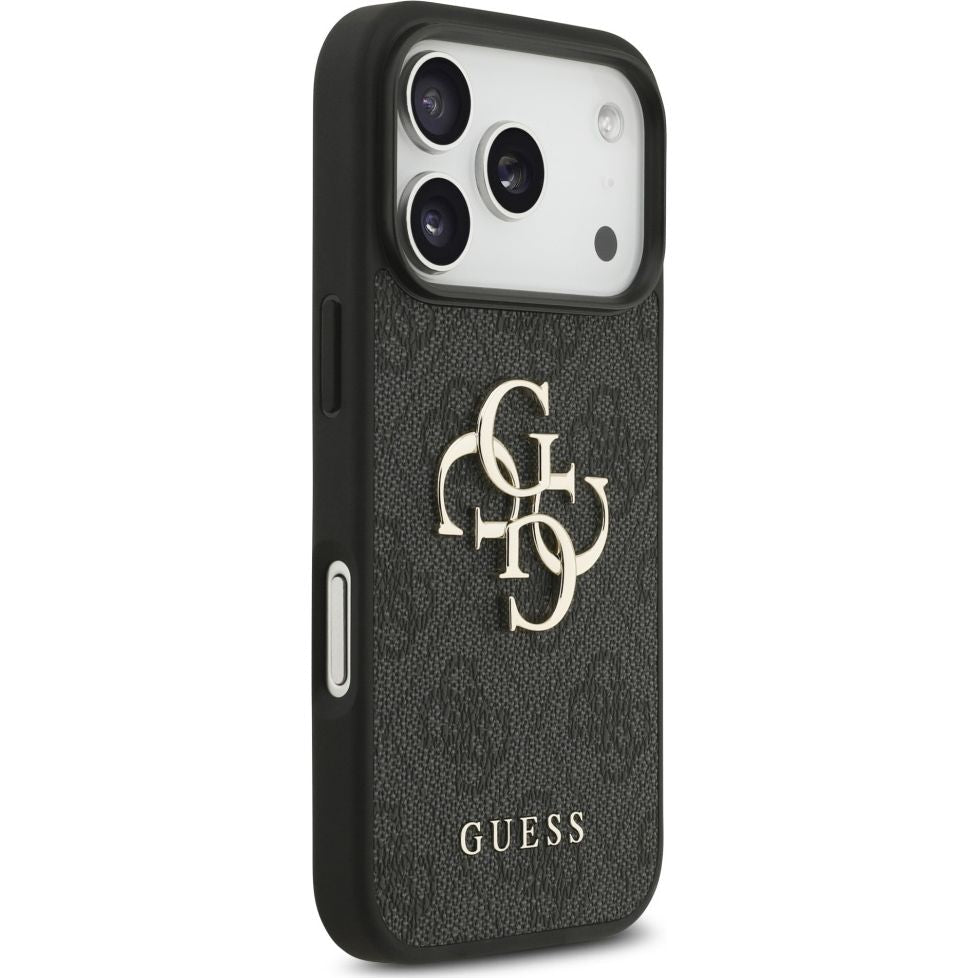 Handyhülle für iPhone 17 Pro, Guess Hardcase 4G Big Metal Logo, Schwarz
