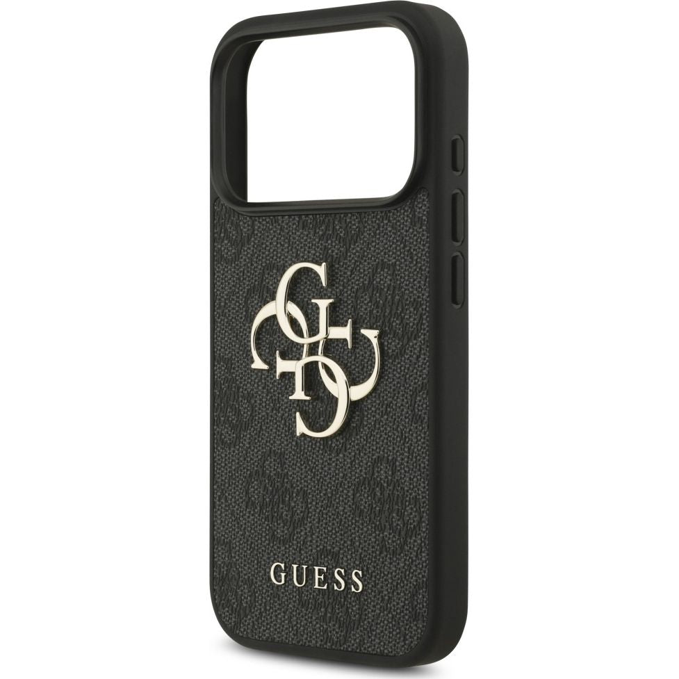 Handyhülle für iPhone 17 Pro, Guess Hardcase 4G Big Metal Logo, Schwarz