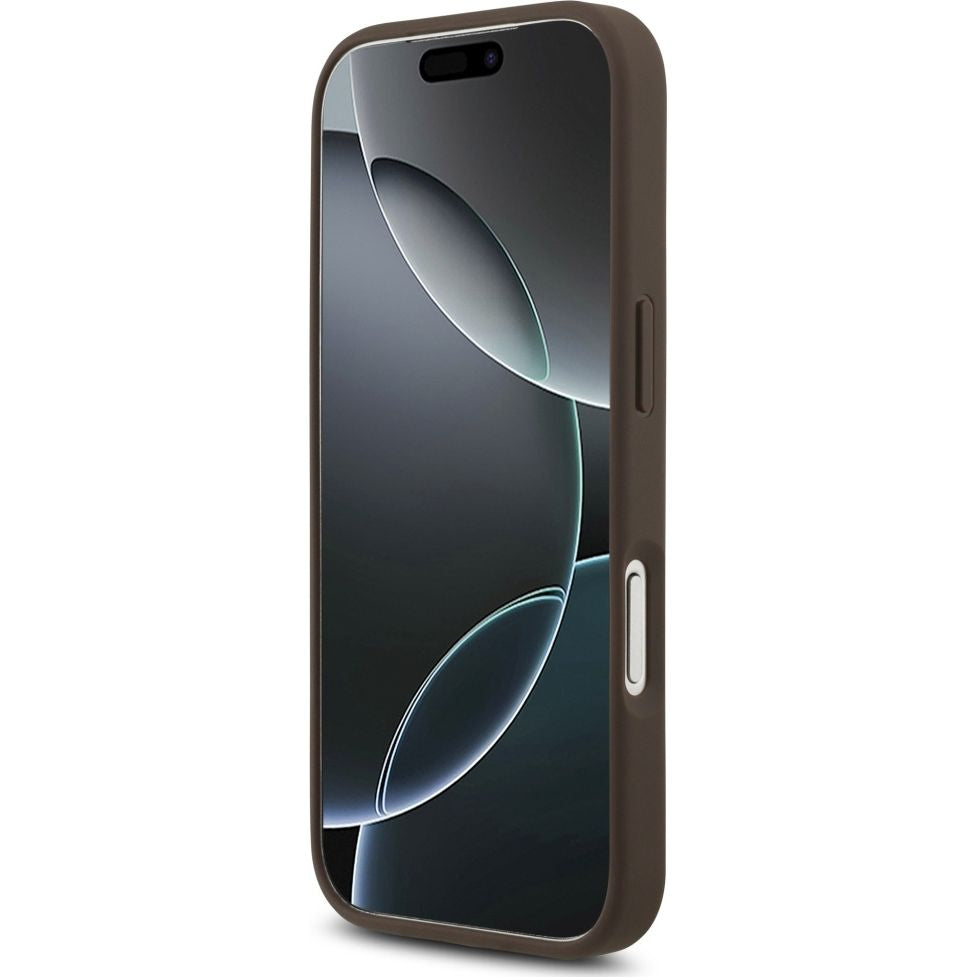 Handyhülle für iPhone 17 Pro, Guess Hardcase 4G Big Metal Logo, Braun