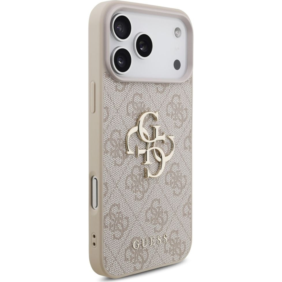 Handyhülle für iPhone 17 Pro Max, Guess Hardcase 4G Big Metal Logo, Rosa