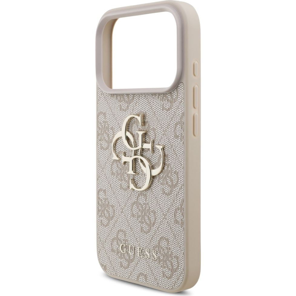Handyhülle für iPhone 17 Pro, Guess Hardcase 4G Big Metal Logo, Rosa