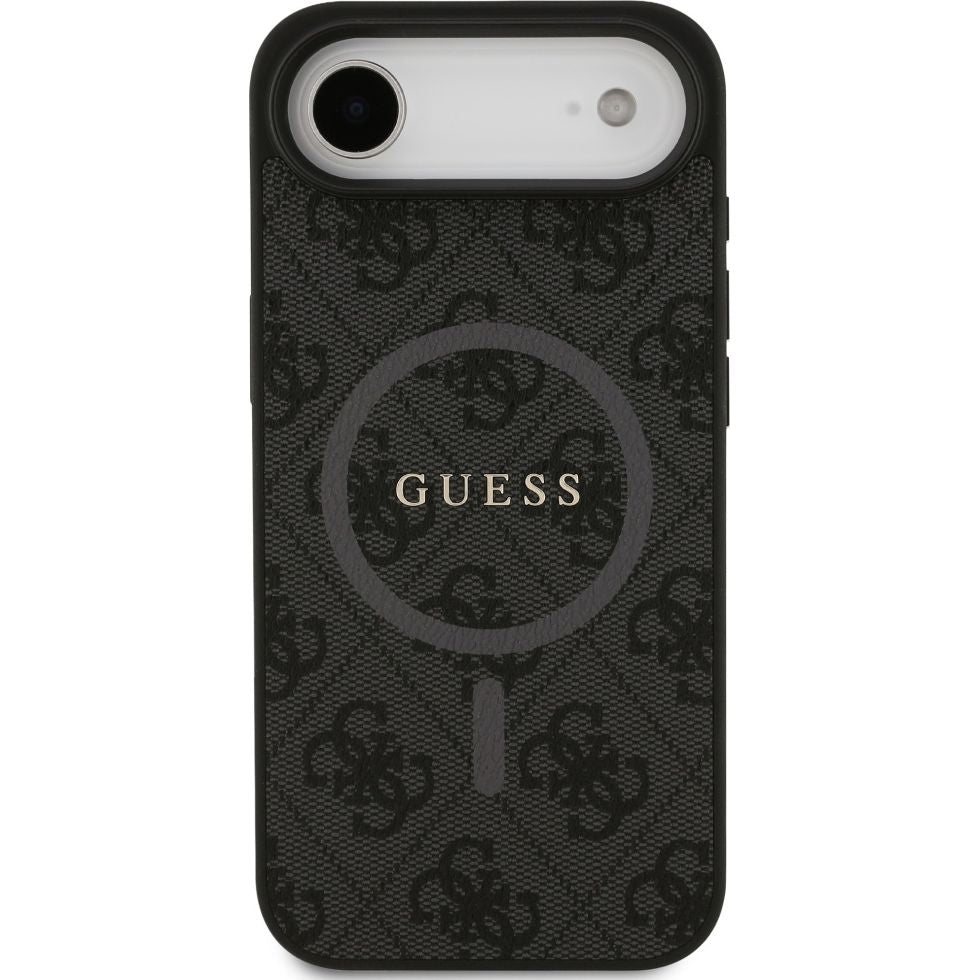 Handyhülle für iPhone 17, Guess Hardcase 4G Ring Classic Logo mit MagSafe, Schwarz
