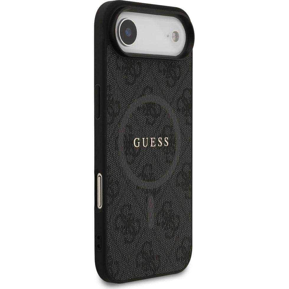 Handyhülle für iPhone 17, Guess Hardcase 4G Ring Classic Logo mit MagSafe, Schwarz