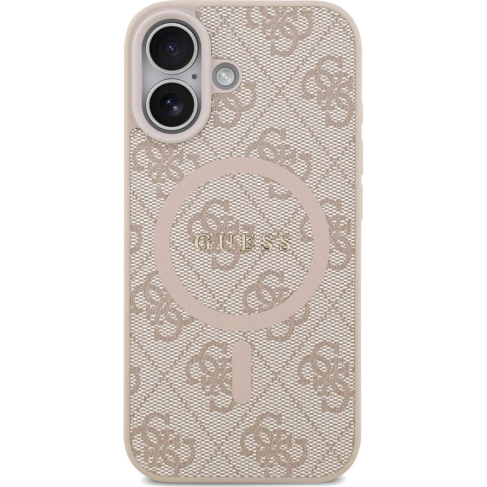 Handyhülle für iPhone 17, Guess Hardcase 4G Ring Classic Logo mit MagSafe, Rosa