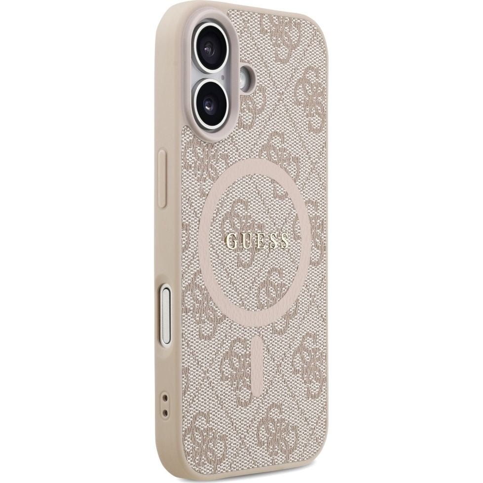 Handyhülle für iPhone 17, Guess Hardcase 4G Ring Classic Logo mit MagSafe, Rosa