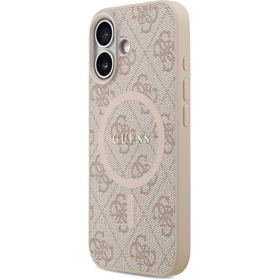 Handyhülle für iPhone 17, Guess Hardcase 4G Ring Classic Logo mit MagSafe, Rosa