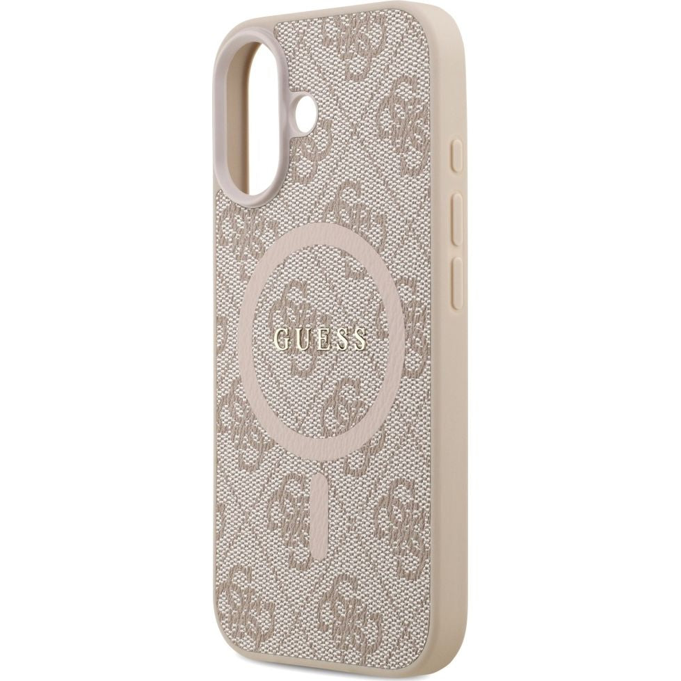 Handyhülle für iPhone 17, Guess Hardcase 4G Ring Classic Logo mit MagSafe, Rosa