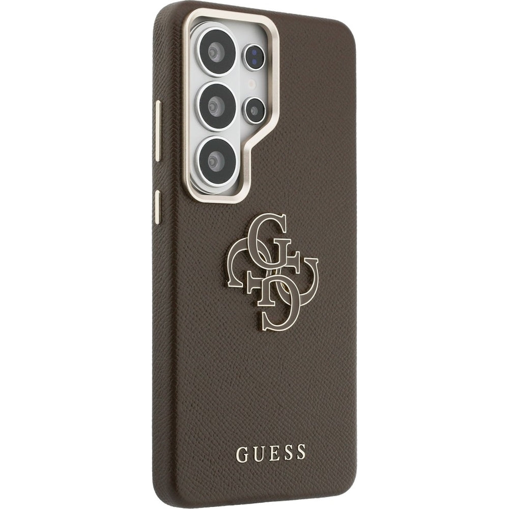 Handyhülle für Galaxy S26 Ultra, Guess Full Wrapped, Braun mit Big Logo Guess