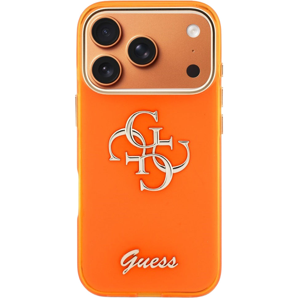 Handyhülle für iPhone 17 Pro Max, Guess IML Logo, Orange mit Big Logo